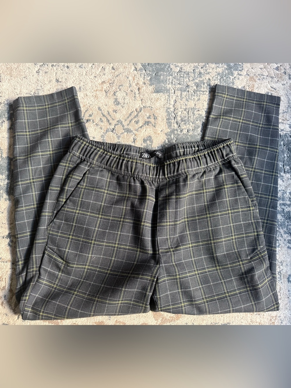 Plaid Drawstring Pants - ZARA 31 Medium